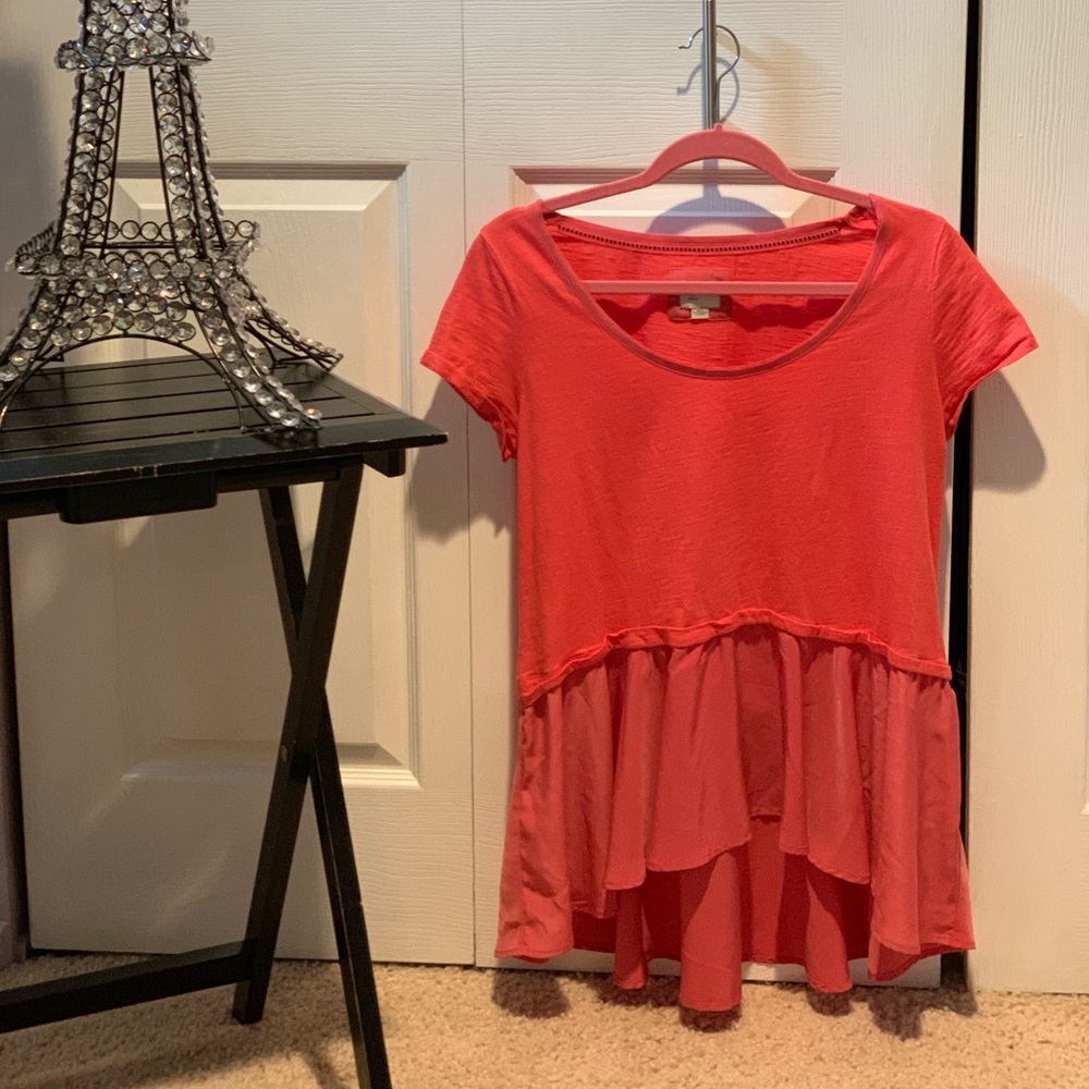 Anthropologie 9h15 stcl T-shirt. Cotton &chiffon.